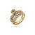 Dupla de aneis cravejado de zirconia rainbow banho em ouro 18k - Imagem 1