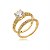 Dupla de aneis cravejado de zirconia cristal banho em ouro 18k - Imagem 1