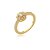 Anel dourado cravejado de zirconia cristal banho em ouro 18k - Imagem 1