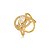Anel dourado cravejado de zirconia cristal banho em ouro 18k - Imagem 1