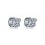 Conjunto de brinco e anel cravejado de zirconia cristal banho em rodio branco - Imagem 3