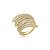 Conjunto de brinco e anel cravejado de zirconia cristal banho em ouro 18k - Imagem 3