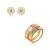 Conjunto de brinco e anel cravejado de zirconia rainbow banho em ouro 18k - Imagem 1