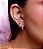 Dupla de argola cravejada de zirconia cristal banho em rodio branco - Imagem 2