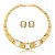 Conjunto de brinco e colar cravejado de zirconia cristal banho em ouro 18k - Imagem 1