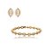 Conjunto de brinco e pulseira cravejado de zirconia cristal banho em ouro 18k - Imagem 1
