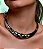Conjunto de brinco e colar cravejado de zirconia esmeralda banho em rodio branco - Imagem 3