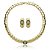 Conjunto de brinco e colar cravejado de zirconia fume banho em ouro 18k - Imagem 1