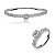 Conjunto de anel e pulseira cravejado de zirconia cristal banho em rodio branco - Imagem 1