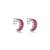Brinco de base cravejado de zirconia pink banho em rodio branco - Imagem 1