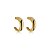 Brinco de argola dourado liso banho em ouro 18K - Imagem 1