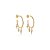 Brinco de argola cravejado de zirconia cristal banho em ouro 18k - Imagem 1