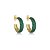 Brinco de argola cravejado de zirconia esmeralda banho em ouro 18k - Imagem 1