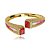Bracelete cravejado de zirconia pink e pedra fusion banho em ouro 18k - Imagem 1