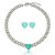 Conjunto de brinco e colar cravejado de zirconia cristal e pedra fusion banho em rodio branco - Imagem 1