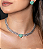 Conjunto de brinco e colar cravejado de zirconia cristal e pedra fusion banho em rodio branco - Imagem 3