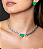 Conjunto de brinco e colar cravejado de zirconia cristal e pedra fusion banho em rodio branco - Imagem 3