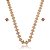 Conjunto de brinco e colar cravejado de zirconia ametista banho em ouro 18k - Imagem 1