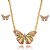 Conjunto de brinco e colar cravejado de zirconia rainbow banho em ouro 18k - Imagem 1