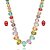 Conjunto de brinco e colar cravejado de zirconia rainbow banho em ouro 18k - Imagem 2