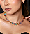 Conjunto de brinco e colar cravejado de zirconia rainbow banho em ouro 18k - Imagem 1