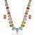 Conjunto de brinco e colar cravejado de zirconia rainbow banho em ouro 18k - Imagem 1