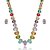 Conjunto de brinco e colar cravejado de zirconia rainbow banho em ouro 18k - Imagem 1