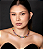Conjunto de brinco e colar cravejado de zirconia rainbow banho em ouro 18k - Imagem 2