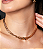 Conjunto de brinco e colar cravejado de zirconia onix banho em ouro 18k - Imagem 3