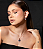Conjunto de brinco e colar cravejado de zirconia safira banho em ouro 18k - Imagem 2