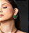 Conjunto de brinco e colar cravejado de zirconia e pedra fusion banho em ouro 18k - Imagem 4