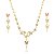 Conjunto de brinco e colar cravejado de zirconia cristal banho em ouro 18k - Imagem 1