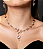 Conjunto de brinco e colar cravejado de zirconia cristal banho em ouro 18k - Imagem 3