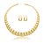 Conjunto de brinco e colar liso banho em ouro 18k - Imagem 1