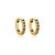 Brinco de argola cravejado de zirconia rainbow banho em ouro 18k - Imagem 1