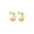 Brinco de argola cravejado de zirconia cristal banho em ouro 18k - Imagem 1