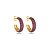 Brinco de argola cravejado de zirconia pink banho em ouro 18k - Imagem 1