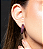 Brinco de argola cravejado de zirconia pink banho em ouro 18k - Imagem 2