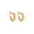 Brinco de argola dourado liso banho em ouro 18k - Imagem 1