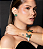 Conjunto de brinco e bracelete esmaltado cravejado de zirconia esmeralda banho em ouro 18k - Imagem 1