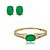Conjunto de brinco e bracelete cravejado de zirconia e pedra fusion banho em ouro 18k - Imagem 2