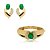 Conjunto de brinco e bracelete cravejado de zirconia e pedra fusion banho em ouro 18k - Imagem 1
