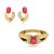 Conjunto de brinco e bracelete cravejado de zirconia e pedra fusion banho em ouro 18k - Imagem 1