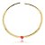 Colar Aro dourado liso com pedra fusion rubi banho em ouro 18k - Imagem 1