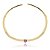 Colar Aro dourado liso com pedra fusion ametista banho em ouro 18k - Imagem 1