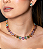 Conjunto de brinco e colar cravejado de zirconia rainbow banho em ouro 18k - Imagem 1
