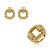 Conjunto de anel e brinco cravejado de zirconia cristal banho em ouro 18k - Imagem 1