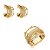 Conjunto de anel e brinco cravejado de zirconia cristal banho em ouro 18k - Imagem 1