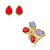 Conjunto de anel e brinco cravejado de zirconia e pedra fusion banho em ouro 18k - Imagem 1