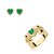 Conjunto de anel e brinco cravejado de zirconia e pedra fusion banho em ouro 18k - Imagem 1